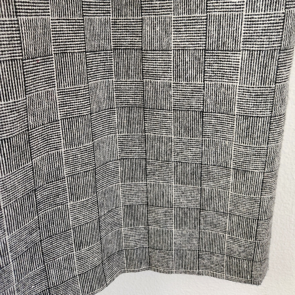 Vintage E.H. Woods Straight Pencil Skirt Women's Plaid Wool Blend Black White 12 - Picture 4 of 8